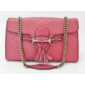 Gucci Pink Leather Shoulder Bag